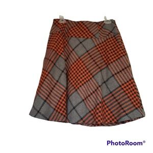 Boden Olivia Plaid Houndstooth A-line Skater Skirt Size 8L